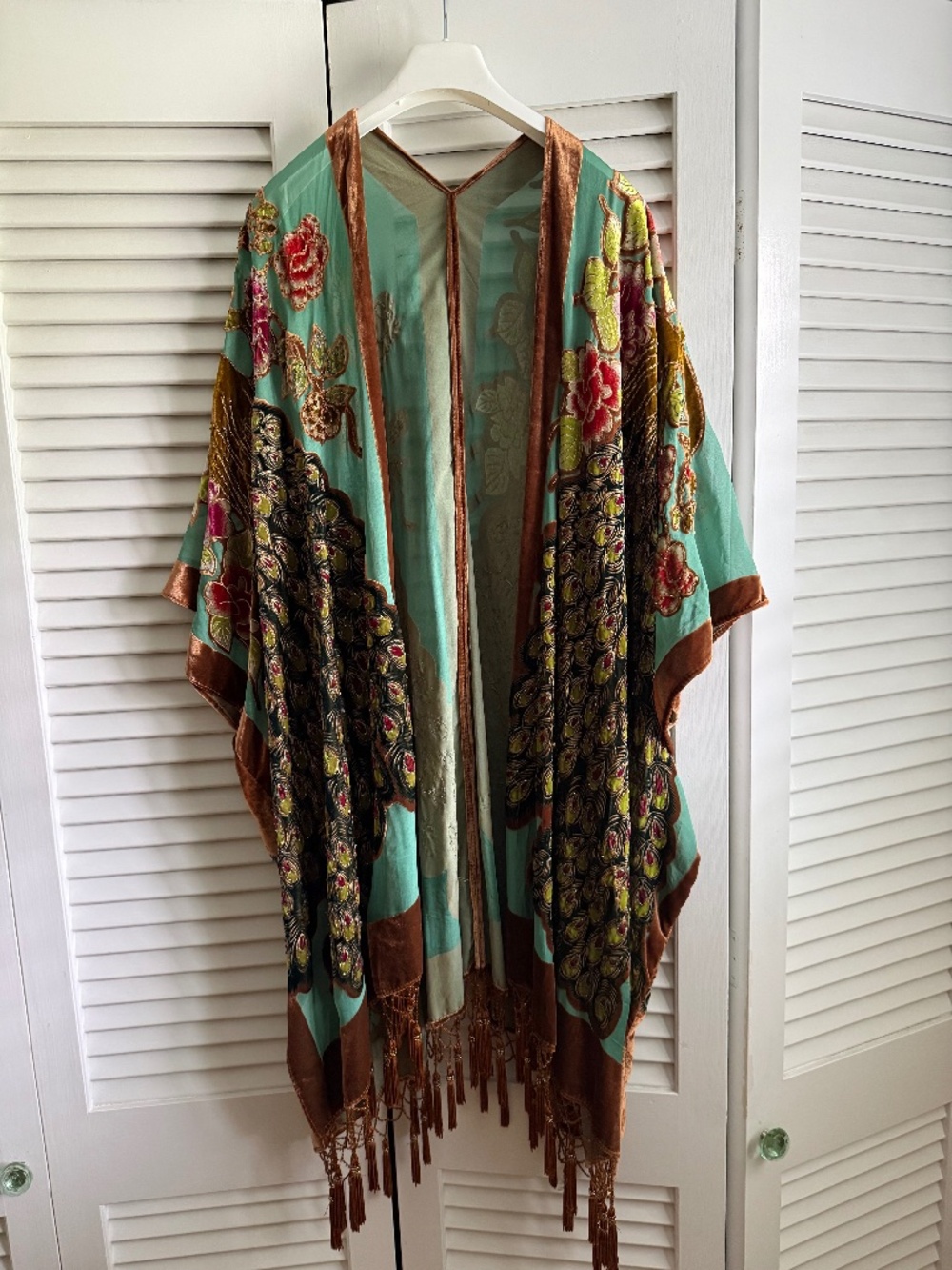 Burned out Velvet kimono jacket